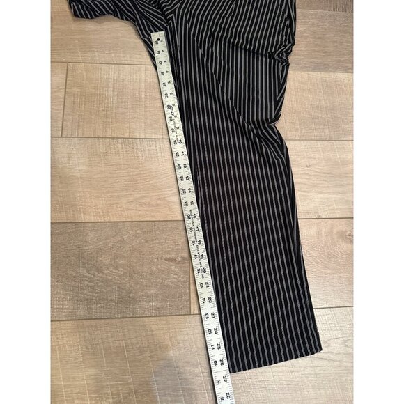 Hilary Radley Womens Black & White Striped Tummy Control Pants L NEW - Picture 2 of 8